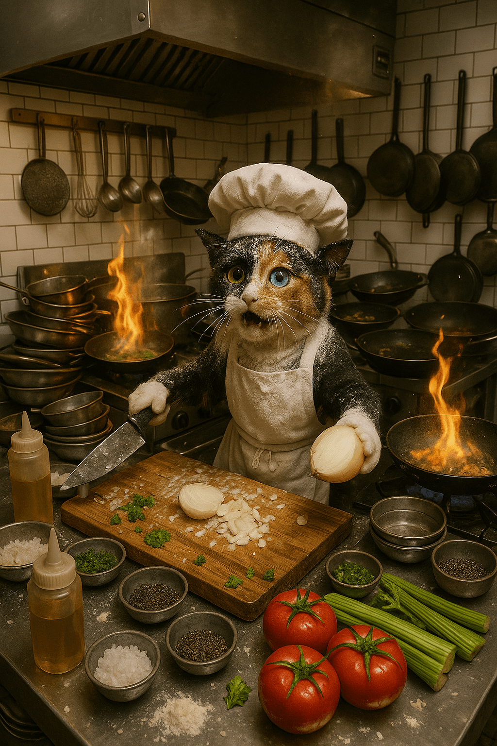 Disaster cat illustration