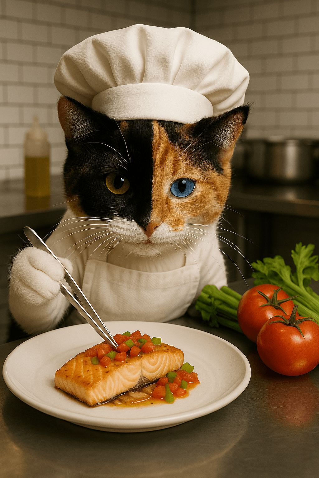 Plating cat illustration